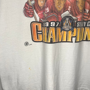 Detroit Redwings Caricature 1997 Stanley Cup Champions T-Shirt (L)