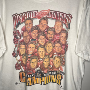 Detroit Redwings Caricature 1997 Stanley Cup Champions T-Shirt (L)